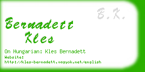 bernadett kles business card